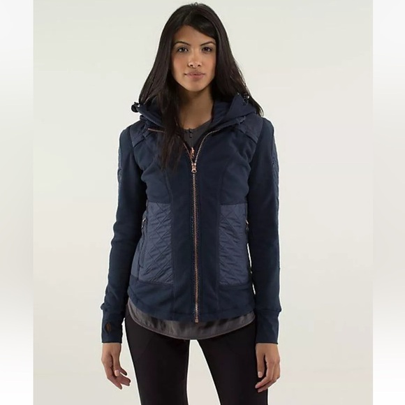 lululemon athletica Jackets & Blazers - Lululemon Fleecy Keen Jacket Size 6 Inkwell Navy Blue